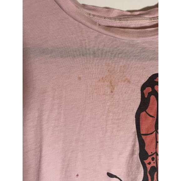 Vintage Y2K RARE Grail pink long slv tshirt butterfly graphic L retro coquette - Picture 6 of 13